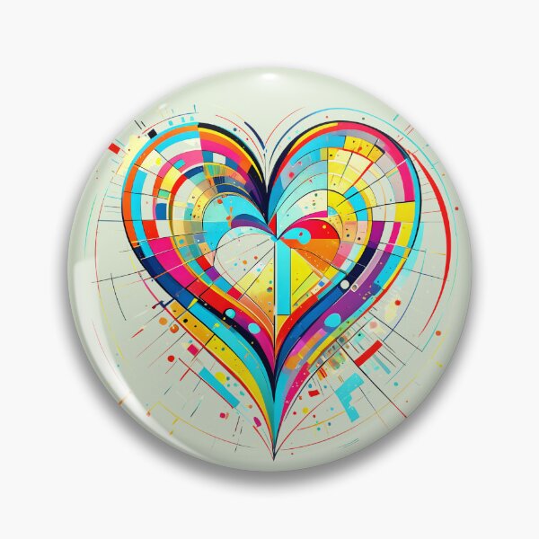 Item preview, Colorful Geometric Pop Art Heart designed and sold by ByNicoleSara.