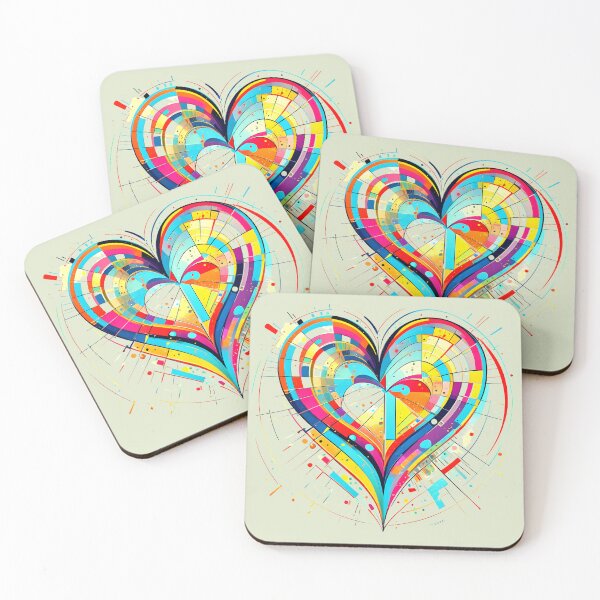 Item preview, Colorful Geometric Pop Art Heart designed and sold by ByNicoleSara.