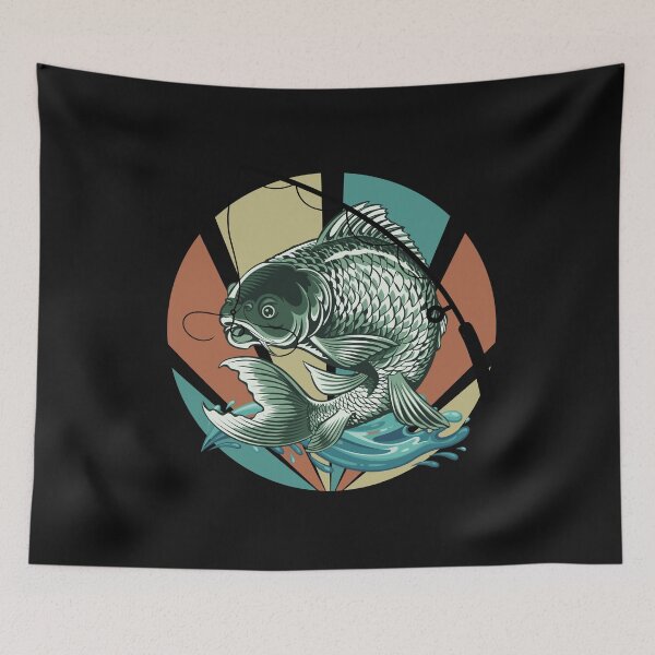 Item preview, Big fish graphics in retro style- gift for fisherman designed and sold by Lovelalaland.