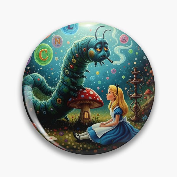Item preview, Alice and Smoking Caterpillar Dream Art Print - High Detail Pop Surrealism Wonderland Painting designed and sold by Art's Diner.