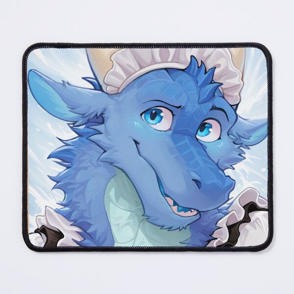 Item preview, Cute Blue Dragon in Maid Outfit Portrait designed and sold by Finmm.