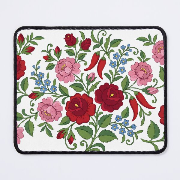 Item preview, Traditional Hungarian Floral Embroidery Pattern - White Linen Style designed and sold by AeroNomad.