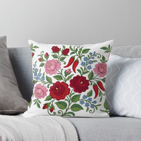 Item preview, Traditional Hungarian Floral Embroidery Pattern - White Linen Style designed and sold by AeroNomad.