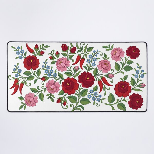 Item preview, Traditional Hungarian Floral Embroidery Pattern - White Linen Style designed and sold by AeroNomad.