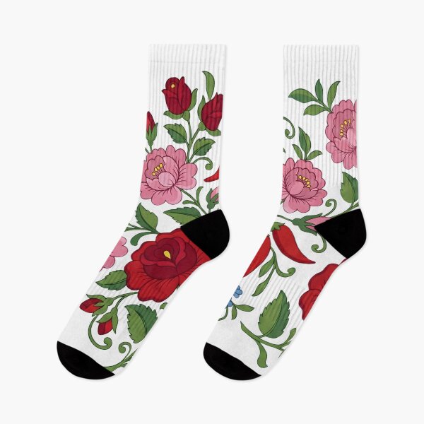 Item preview, Traditional Hungarian Floral Embroidery Pattern - White Linen Style designed and sold by AeroNomad.