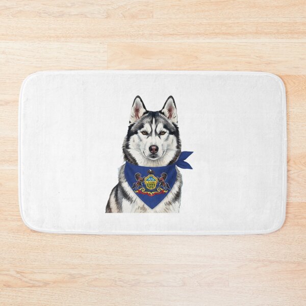 Item preview, Watercolor Husky with Pennsylvania Bandana designed and sold by josiasalves65.