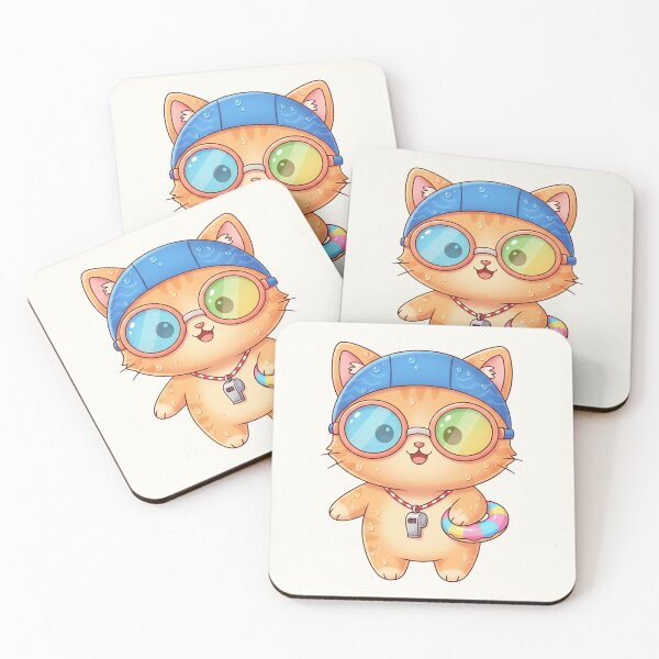 Item preview, Cute Swimmer Cat Character designed and sold by HoopeStylee.