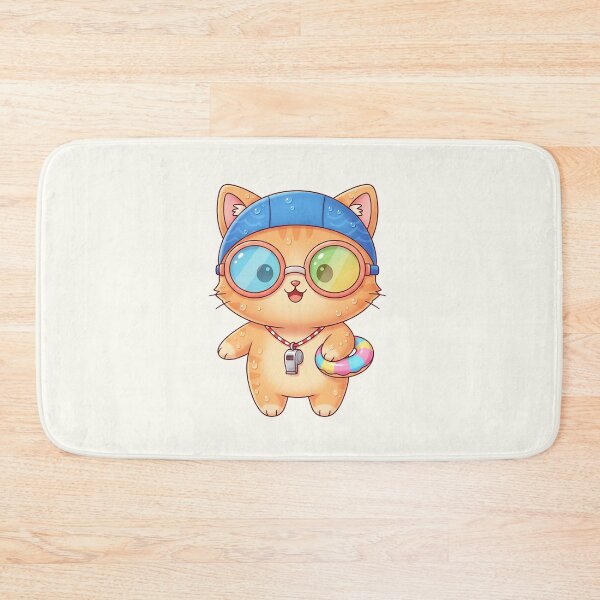 Item preview, Cute Swimmer Cat Character designed and sold by HoopeStylee.