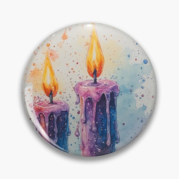 Item preview, Festive watercolor candles with glass baubles designed and sold by Mianku | Für das Leben.
