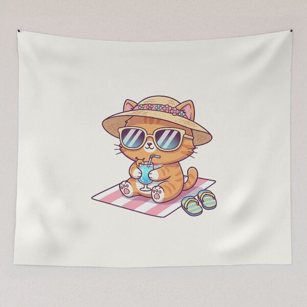 Item preview, Cute Beach Vacation Cat designed and sold by HoopeStylee.