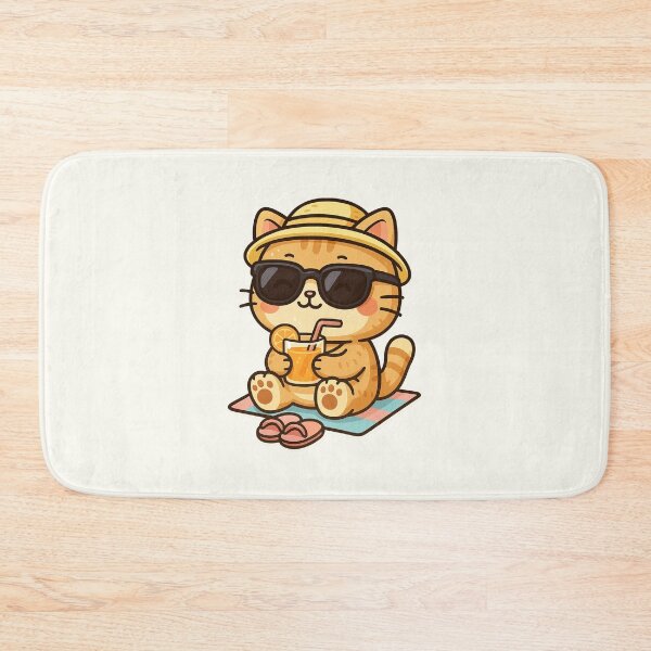 Item preview, Cute Summer Beach Cat designed and sold by HoopeStylee.