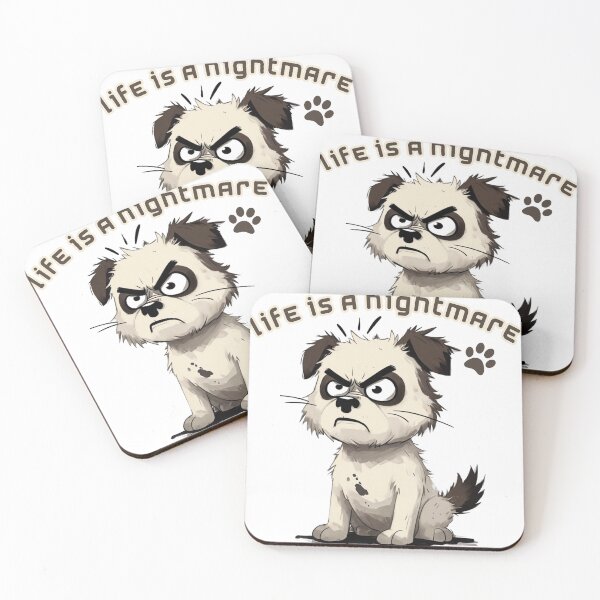 Item preview, Life is a Nightmare - angry dog designed and sold by Stefrait-7.