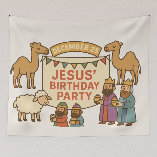 Item preview, Jesus' Birthday Party December 25 – Cute Nativity Celebration designed and sold by PunchDrop.