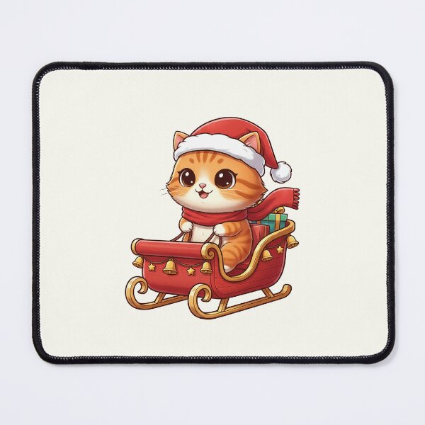 Item preview, Cute Christmas Cat Sleigh designed and sold by HoopeStylee.