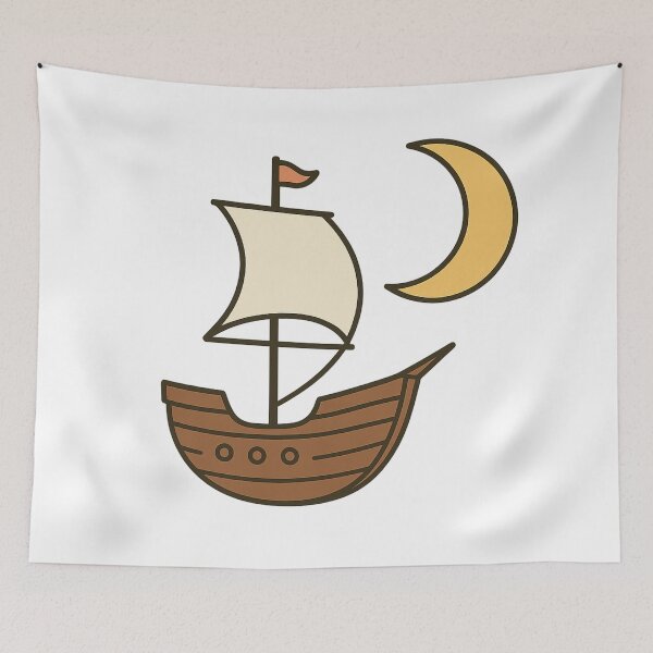Item preview, Sky Sailing Boat with Crescent Moon designed and sold by luckyyouth.