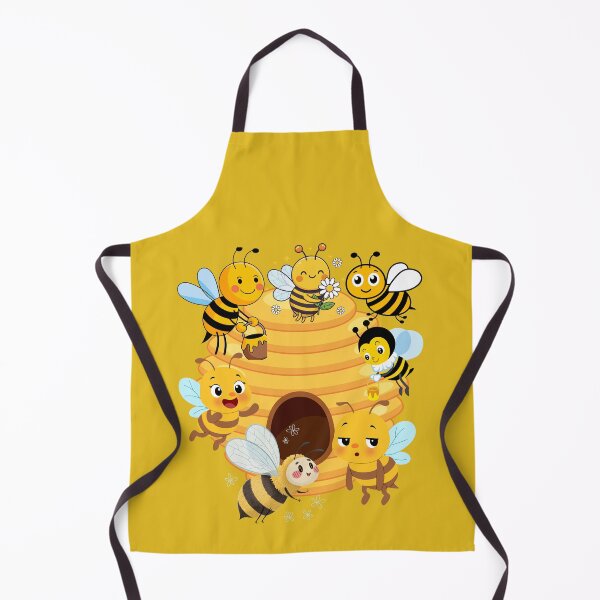 Item preview, Cute Little Bees Cartoon Funny Bees Flying Around Beehive Honey and Flower Illustration. designed and sold by LunaPrintCo.