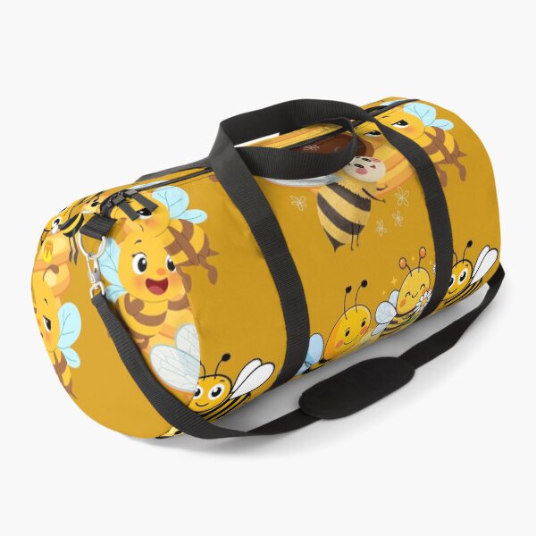 Item preview, Cute Little Bees Cartoon Funny Bees Flying Around Beehive Honey and Flower Illustration. designed and sold by LunaPrintCo.