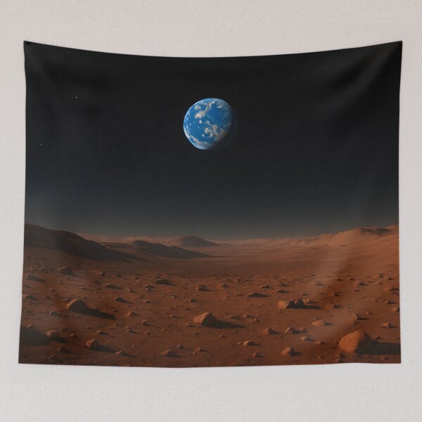 Item preview, Earthrise Over Martian Desert designed and sold by ImaginingNebulae.