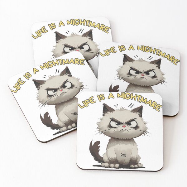 Item preview, Life is a Nightmare - angry cat designed and sold by Stefrait-7.