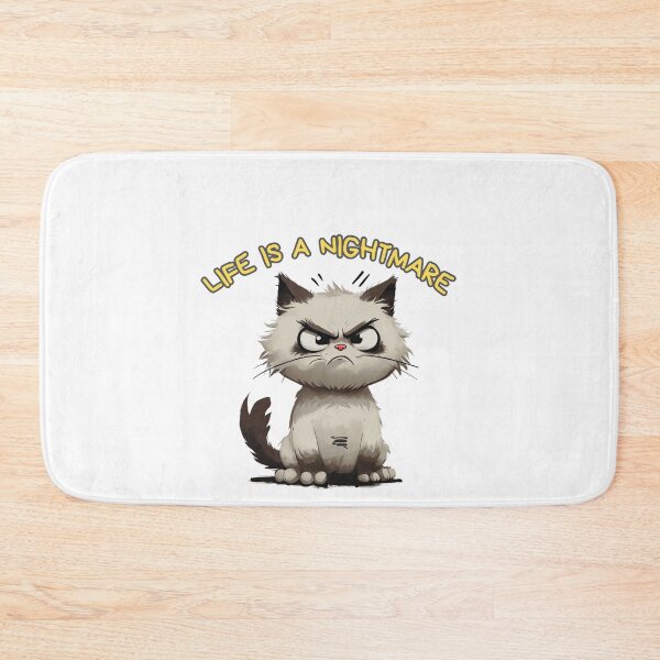 Item preview, Life is a Nightmare - angry cat designed and sold by Stefrait-7.