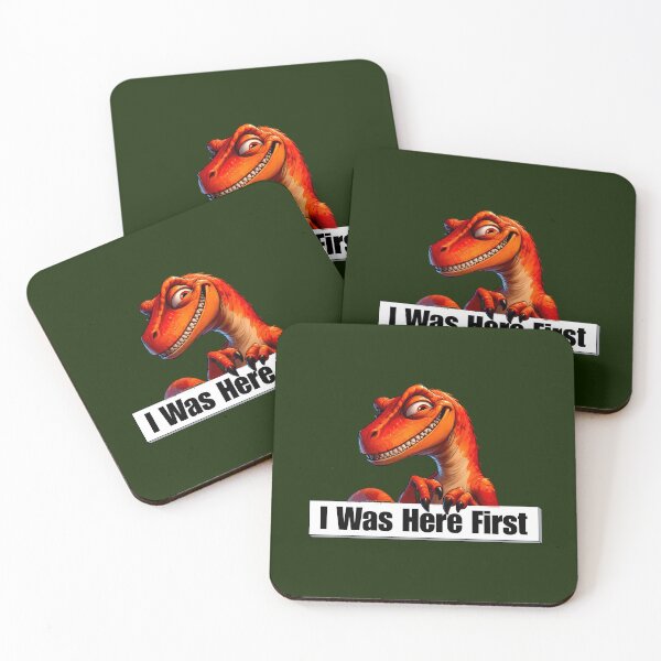 Item preview, I Was Here First – Funny Dinosaur Sarcasm Design designed and sold by Doodle-Bloom.