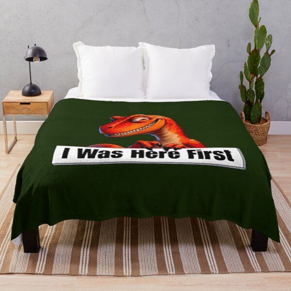 Item preview, I Was Here First – Funny Dinosaur Sarcasm Design designed and sold by Doodle-Bloom.