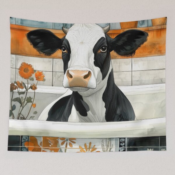 Item preview, Cow in bathtube designed and sold by JBJart.