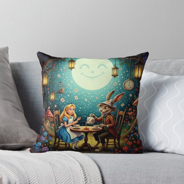 Item preview, Alice and March Hare Mad Tea Party Art Print - High Detail Pop Surrealism Wonderland Painting designed and sold by Art's Diner.