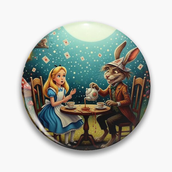 Item preview, Alice and March Hare Mad Tea Party Art Print - High Detail Pop Surrealism Wonderland Painting designed and sold by Art's Diner.