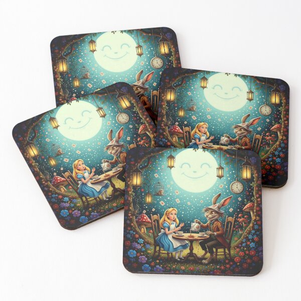 Item preview, Alice and March Hare Mad Tea Party Art Print - High Detail Pop Surrealism Wonderland Painting designed and sold by Art's Diner.