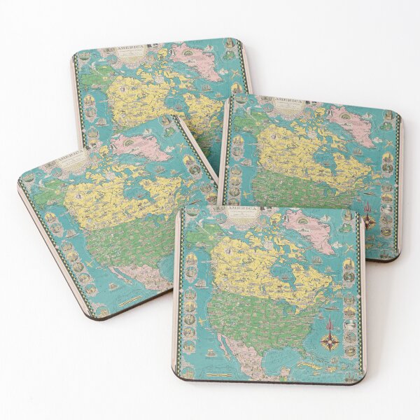Item preview, A Pictorial Map of North America designed and sold by NoisyNosyNancy.