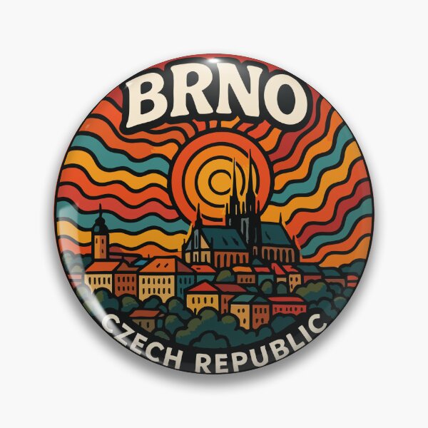 Item preview, Brno Czech Republic Retro Trippy Travel designed and sold by TomFrontierArt.