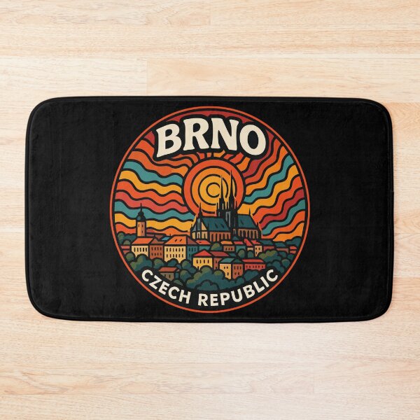 Item preview, Brno Czech Republic Retro Trippy Travel designed and sold by TomFrontierArt.