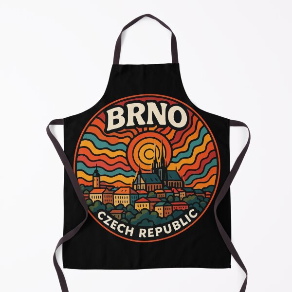 Item preview, Brno Czech Republic Retro Trippy Travel designed and sold by TomFrontierArt.