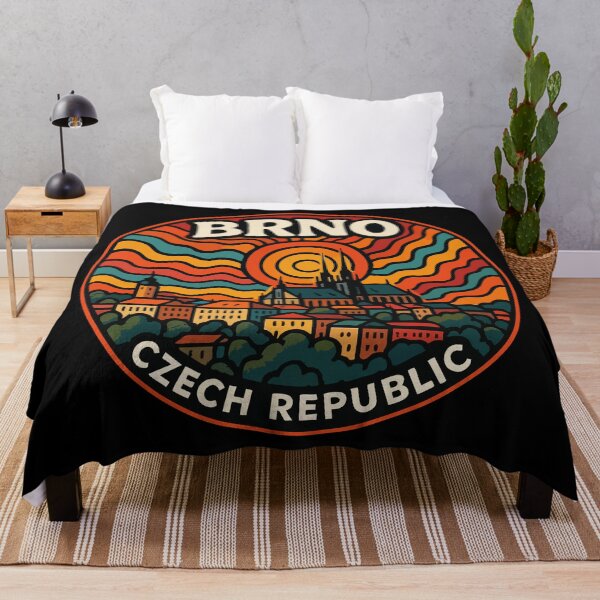 Item preview, Brno Czech Republic Retro Trippy Travel designed and sold by TomFrontierArt.