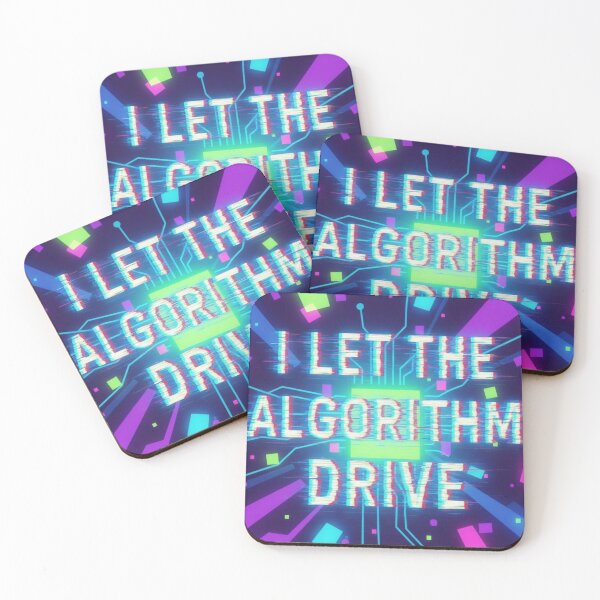Item preview, I Let the Algorithm Drive – Glitch Tech Typography Cyber Art designed and sold by GiftLore Studio.