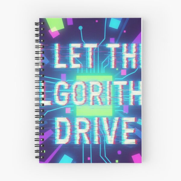 Item preview, I Let the Algorithm Drive – Glitch Tech Typography Cyber Art designed and sold by GiftLore Studio.