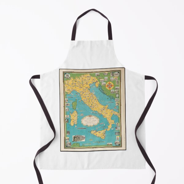 Item preview, A Pictorial Map of Italy with Vatican City 1944 designed and sold by NoisyNosyNancy.