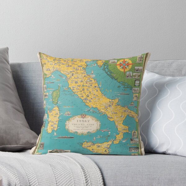 Item preview, A Pictorial Map of Italy with Vatican City 1944 designed and sold by NoisyNosyNancy.