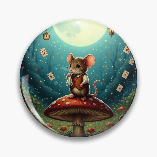 Item preview, Dormouse on Mushroom Wonderland Art Print - High Detail Pop Surrealism Whimsical Fantasy Painting designed and sold by Art's Diner.