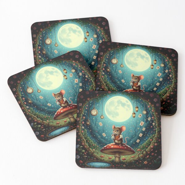 Item preview, Dormouse on Mushroom Wonderland Art Print - High Detail Pop Surrealism Whimsical Fantasy Painting designed and sold by Art's Diner.