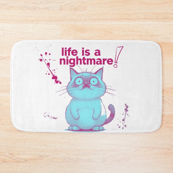 Item preview, Life is a Nightmare - surprised cute cat designed and sold by Stefrait-7.