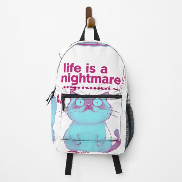 Item preview, Life is a Nightmare - surprised cute cat designed and sold by Stefrait-7.