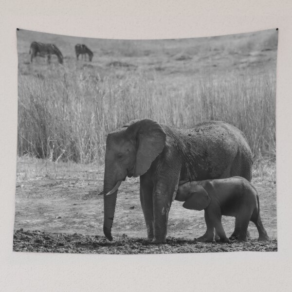 Item preview, Young Mama Elly and Baby In Black and White designed and sold by Kay Brewer.