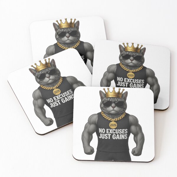 Item preview, Muscular King Cat Gym Motivation Art designed and sold by Pixostick.