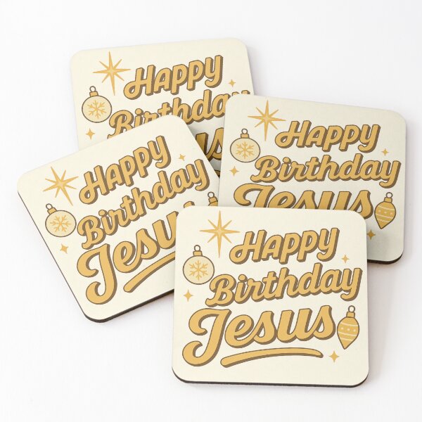 Item preview, Happy Birthday Jesus Retro – Vintage Gold Christmas Faith designed and sold by PunchDrop.