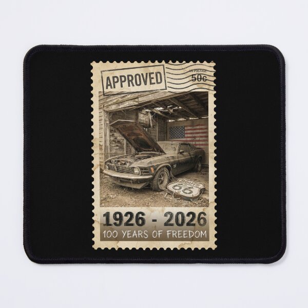 Item preview, Route 66 Centennial Barn Find Stamp: 100th Anniversary 1926-2026 Rusty Pony Car designed and sold by G350.