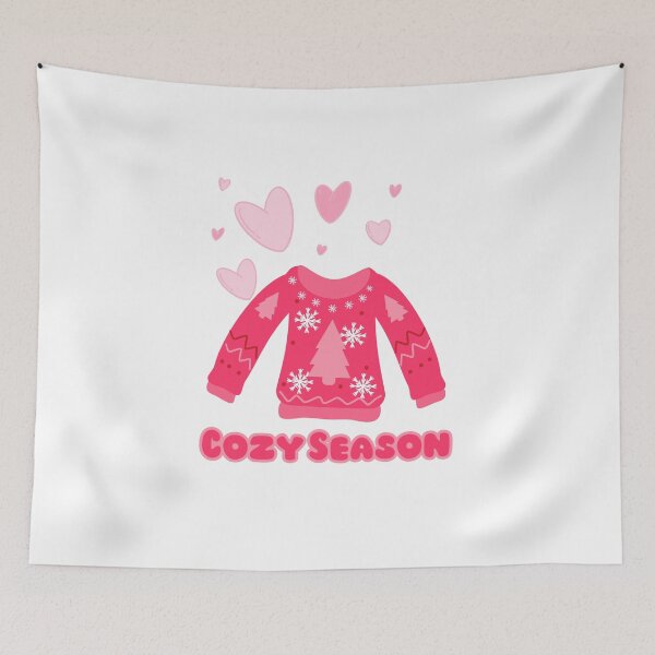 Item preview, Cozy Season Pink Christmas Sweater Design designed and sold by Inkworksbyshery.
