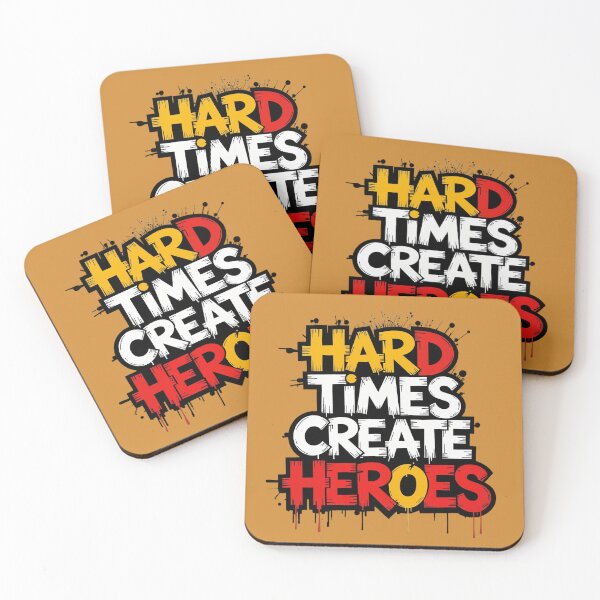 Item preview, "Hard Times Create Heroes" Typography Sayings designed and sold by redask2me.