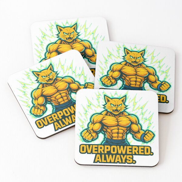 Item preview, Overpowered Muscular Cat Illustration designed and sold by Pixostick.